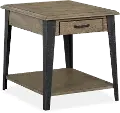 Industrial White Oak and Metal End Table - Butler