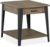 Industrial White Oak and Metal End Table - Butler