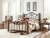KIT Brown Wood and Black Queen Metal Bed - Fulton