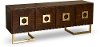 Mid Century Brown and Gold Credenza - Modern Eclectic