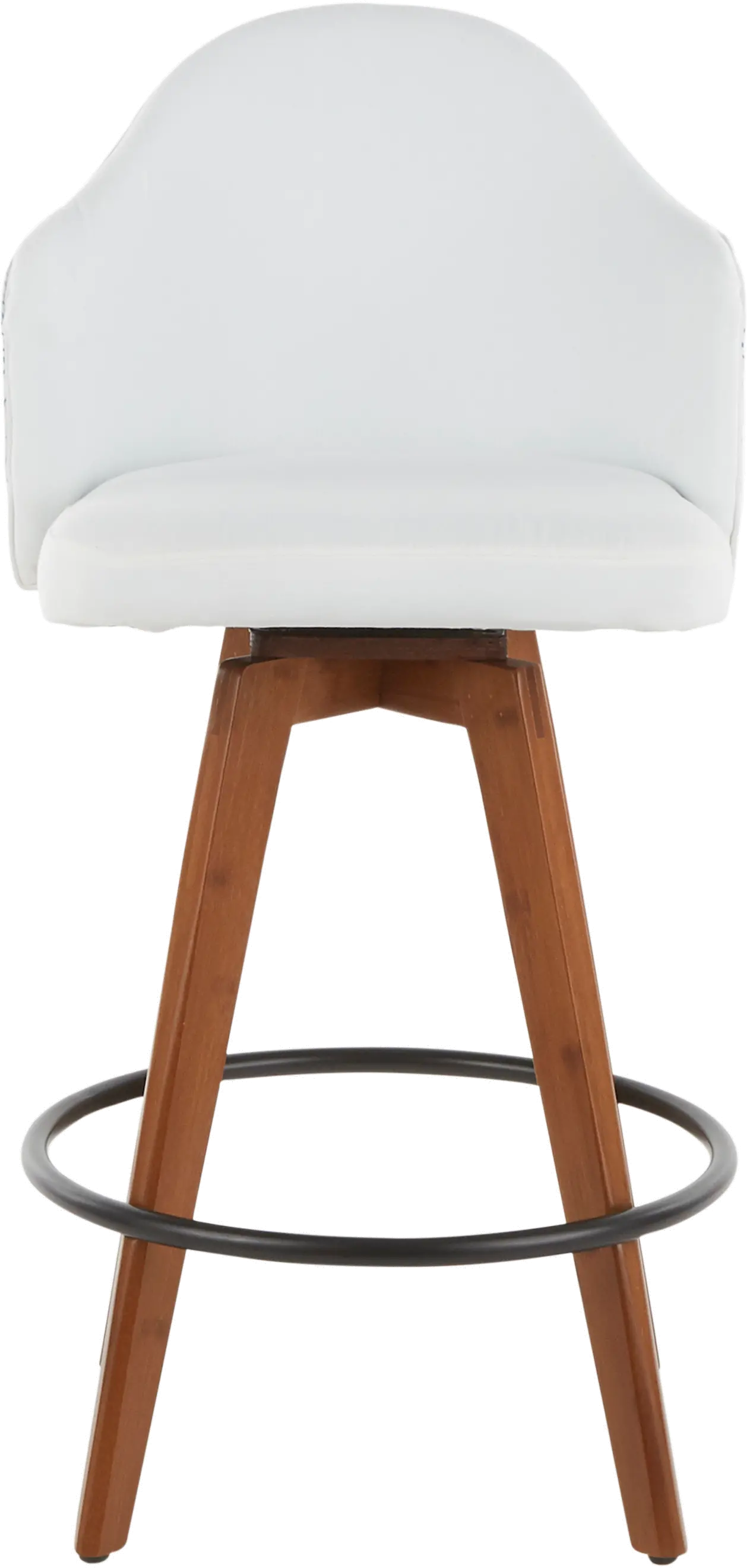 B26-AHOY CORAL WLW Contemporary White and Coral Decorative Swivel Counter Height Stool - Ahoy-3