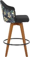 B26-AHOY FLORAL WLBK Contemporary Black and Floral Decorative Swivel Counter Height Stool - Ahoy