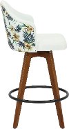 B26-AHOY FLORAL WLW Contemporary White and Floral Swivel Counter Height Stool - Ahoy