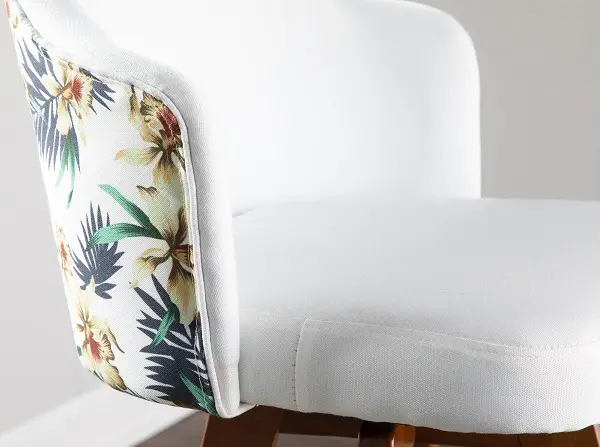 B26-AHOY FLORAL WLW Contemporary White and Floral Swivel Counter Height Stool - Ahoy-6