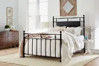 Farmhouse Black Queen Metal Bed - Barton