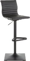 BS-MASTER-BKBK Contemporary Black Adjustable Swivel Bar Stool - Masters