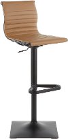 BS-MASTER BKCAM Contemporary Black and Camel Brown Adjustable Swivel Bar Stool - Masters