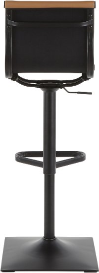 BS-MASTER BKCAM Contemporary Black and Camel Brown Adjustable Swivel Bar Stool - Masters-4