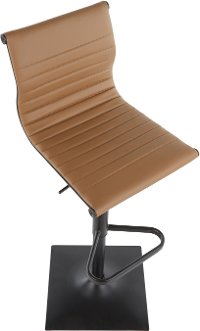 BS-MASTER BKCAM Contemporary Black and Camel Brown Adjustable Swivel Bar Stool - Masters-5