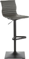 BS-MASTER BKGY Contemporary Black and Gray Adjustable Swivel Bar Stool - Masters