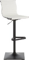 BS-MASTER BKW Contemporary Black and White Adjustable Swivel Bar Stool - Masters