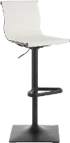 BS-MASTER BKW Contemporary Black and White Adjustable Swivel Bar Stool - Masters