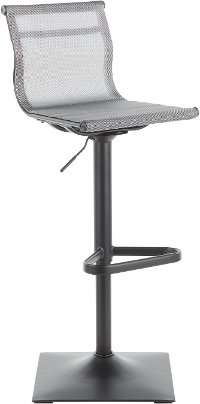 BS-MIRAGE BKSV Contemporary Gray and Black Adjustable Bar Stool - Mirage