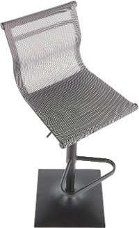 BS-MIRAGE BKSV Contemporary Gray and Black Adjustable Bar Stool - Mirage-5