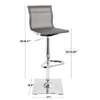 BS-MIRAGE BKSV Contemporary Gray and Black Adjustable Bar Stool - Mirage-7
