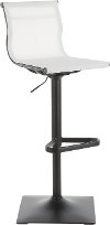 BS-MIRAGE BKW Contemporary White and Black Adjustable Bar Stool - Mirage