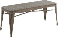 BC-OR BKLS ANE Industrial Brown Metal Dining Room Bench - Oregon