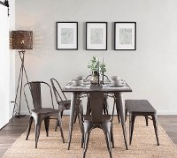 BC-OR BKLS ANE Industrial Brown Metal Dining Room Bench - Oregon-2