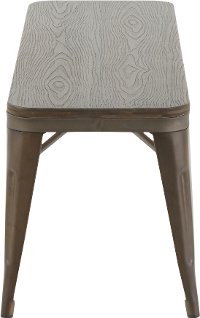 BC-OR BKLS ANE Industrial Brown Metal Dining Room Bench - Oregon-4