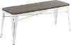 BC-OR BKLS VWE Industrial White Metal Dining Room Bench - Oregon