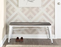 BC-OR BKLS VWE Industrial White Metal Dining Room Bench - Oregon-2