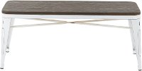 BC-OR BKLS VWE Industrial White Metal Dining Room Bench - Oregon-4