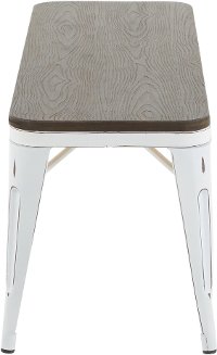 BC-OR BKLS VWE Industrial White Metal Dining Room Bench - Oregon-5