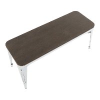 BC-OR BKLS VWE Industrial White Metal Dining Room Bench - Oregon-6