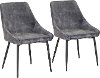 CH-DIANA BKVGY2 Contemporary Gray Velvet Dining Room Chair ( Set of 2) - Diana