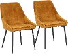 CH-DIANA BKVY2 Contemporary Golden Yellow Velvet Dining Room Chair ( Set of 2) - Diana