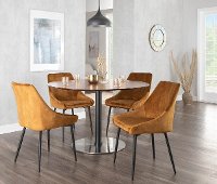 CH-DIANA BKVY2 Contemporary Golden Yellow Velvet Dining Room Chair ( Set of 2) - Diana-7