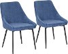 CH-DIANA COR BKBU2 Contemporary Blue Corduroy Dining Room Chair ( Set of 2) - Diana
