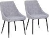 CH-DIANA COR BKGY2 Contemporary Gray Corduroy Dining Room Chair ( Set of 2) - Diana