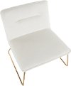 CHR-CASPER AUCR Contemporary Cream Velvet Accent Chair with Gold Metal - Casper