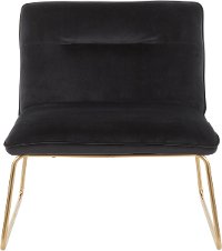 CHR-CASPER AUVBK Contemporary Black Velvet Accent Chair with Gold Metal - Casper-4