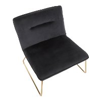CHR-CASPER AUVBK Contemporary Black Velvet Accent Chair with Gold Metal - Casper-5