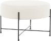 OT-DANIELLA BKCR Contemporary Cream Fabric Ottoman with Black Metal - Daniella
