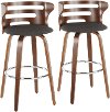 B30-COSNIR WLCHAR2 Modern Brown and Gray Swivel Bar Stool (Set of 2) - Cosini