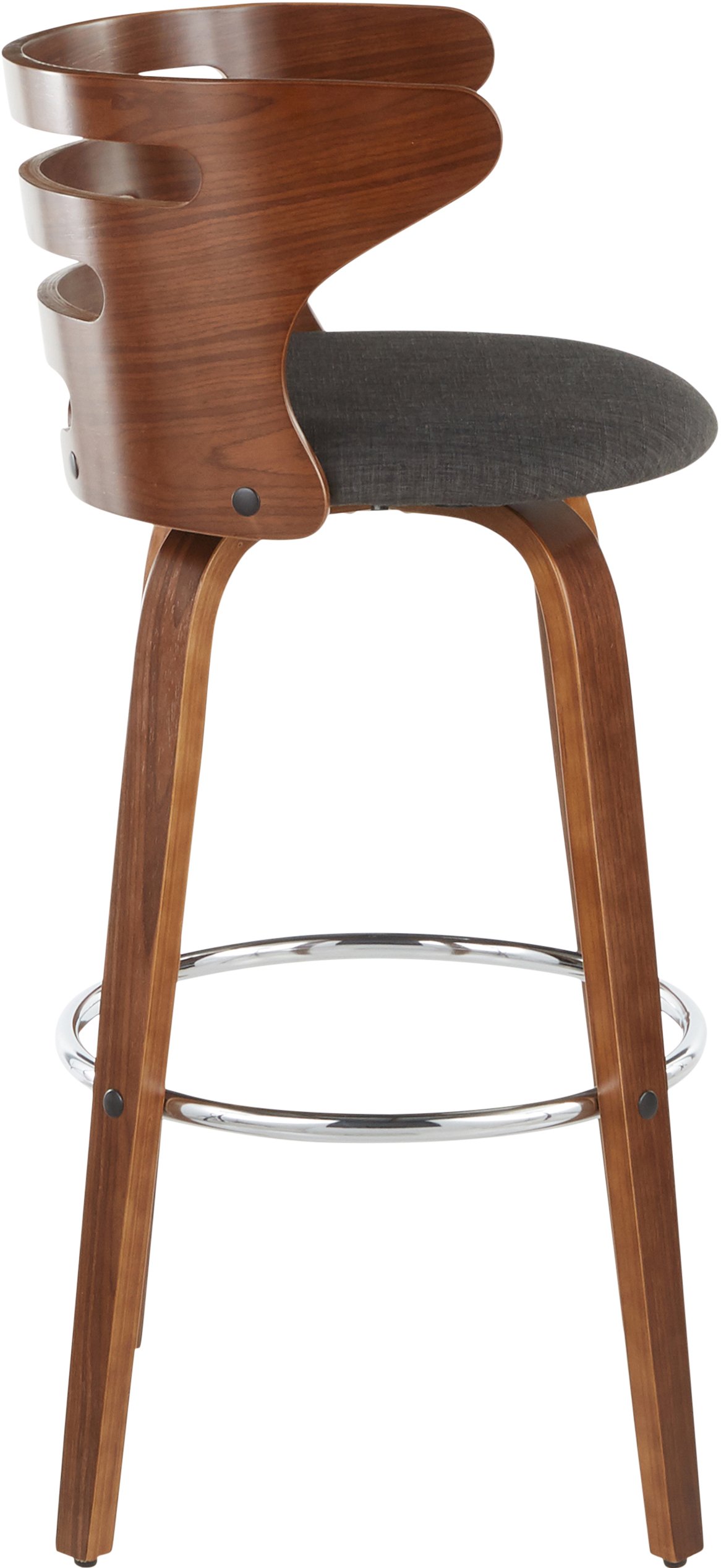 B30-COSNIR WLCHAR2 Modern Brown and Gray Swivel Bar Stool (Set of 2) - Cosini-3