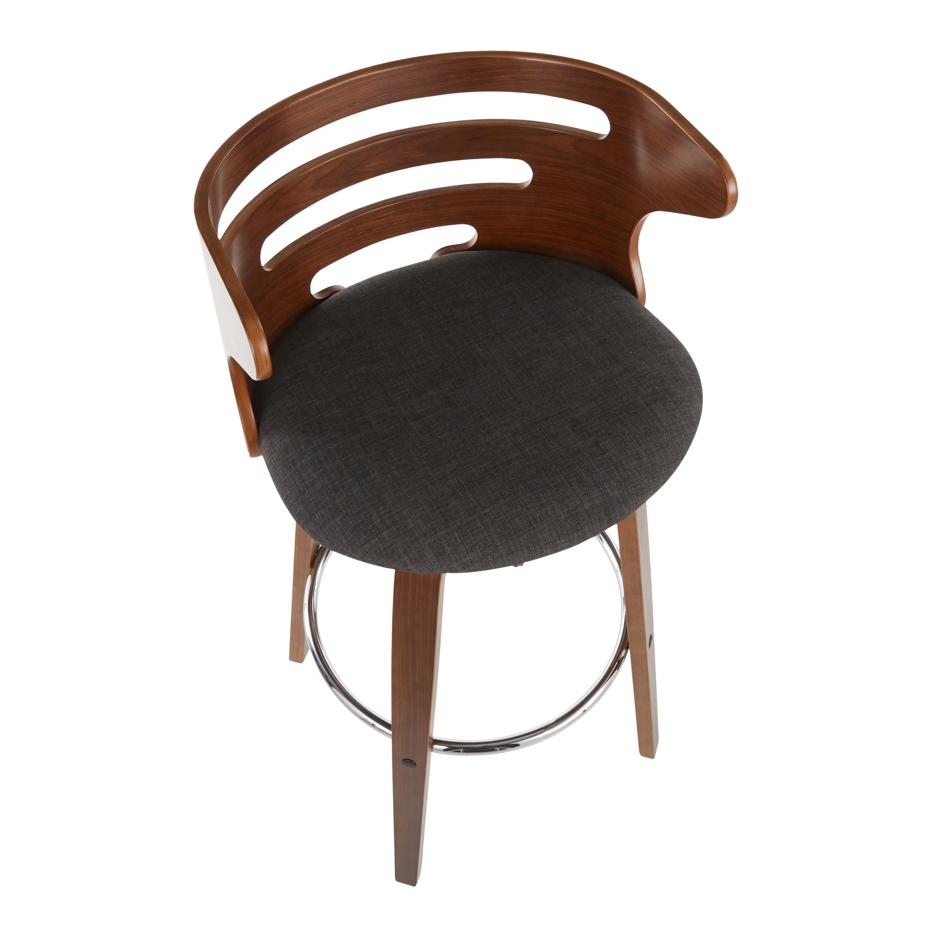 B30-COSNIR WLCHAR2 Modern Brown and Gray Swivel Bar Stool (Set of 2) - Cosini-5