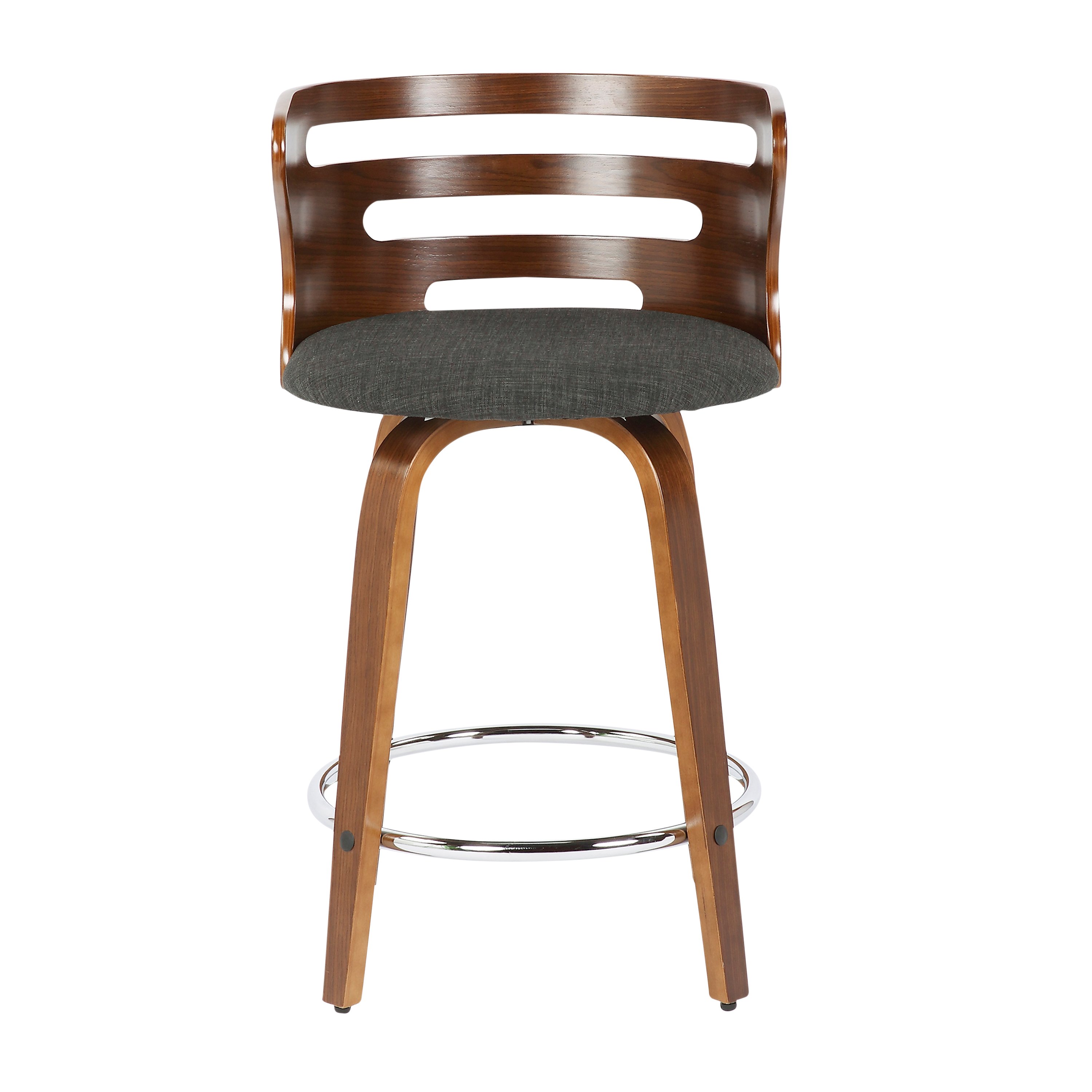 B24-COSNIR WLCHAR2 Modern Brown and Gray Swivel Counter Height Stool (Set of 2) - Cosini-2