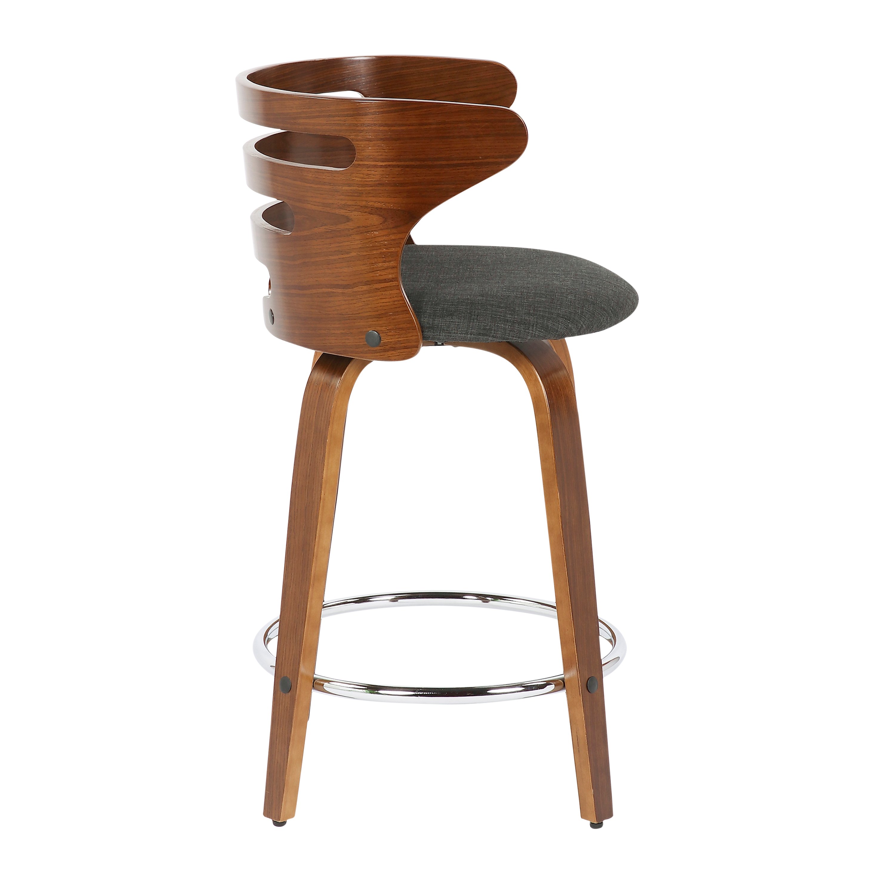 B24-COSNIR WLCHAR2 Modern Brown and Gray Swivel Counter Height Stool (Set of 2) - Cosini-3