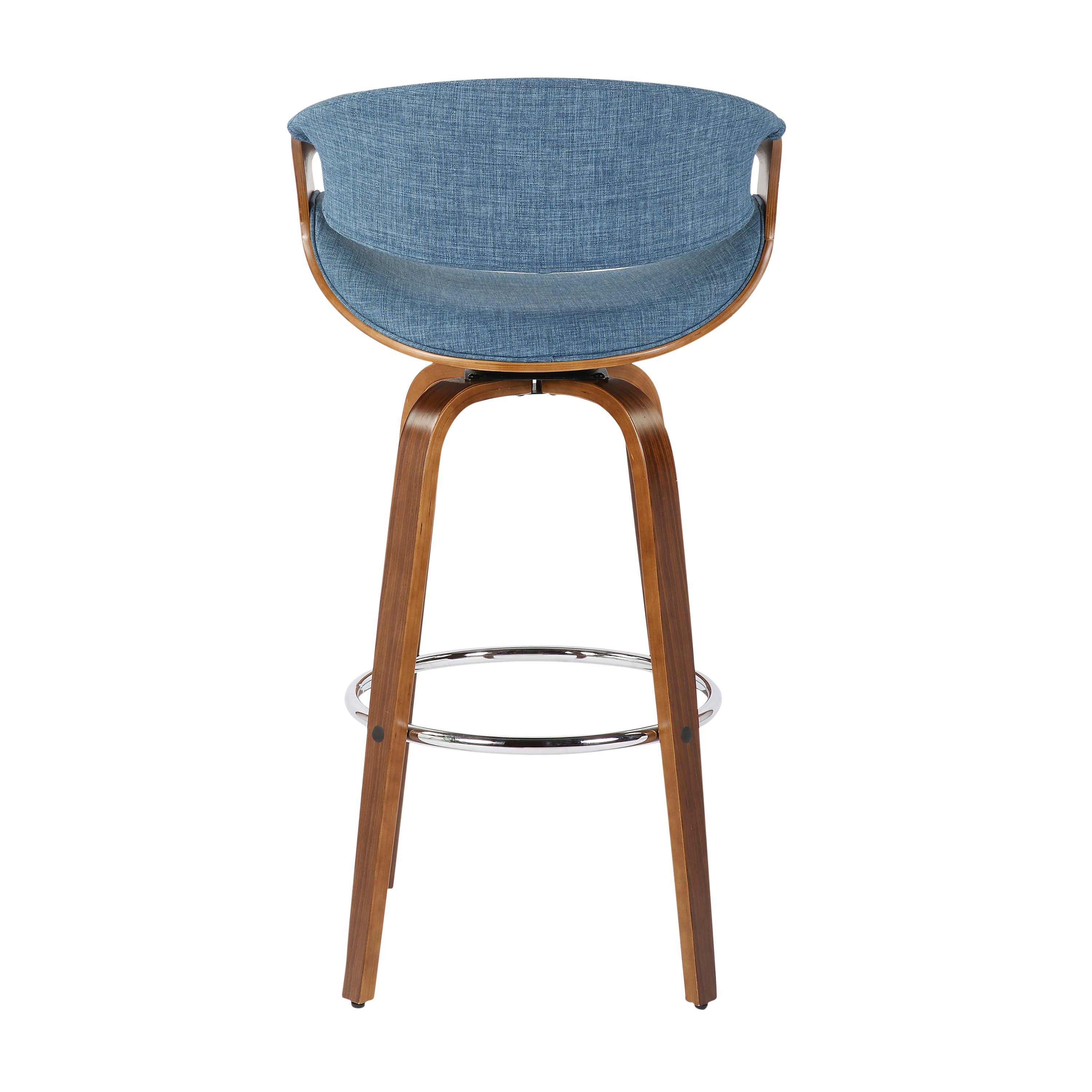 B30-CRVNIR WLBU2 Mid Century Blue Swivel Bar Stool (Set of 2) - Curvo-4