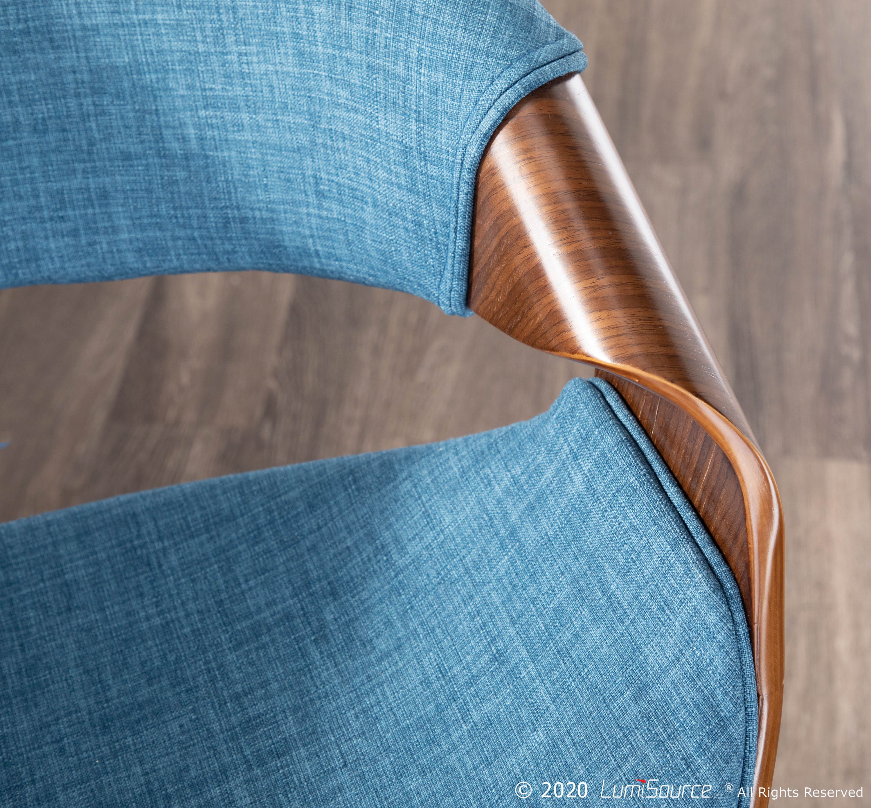 B30-CRVNIR WLBU2 Mid Century Blue Swivel Bar Stool (Set of 2) - Curvo-6