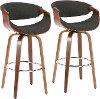 B30-CRVNIR WLCHAR2 Mid Century Charcoal Swivel Bar Stool (Set of 2) - Curvo