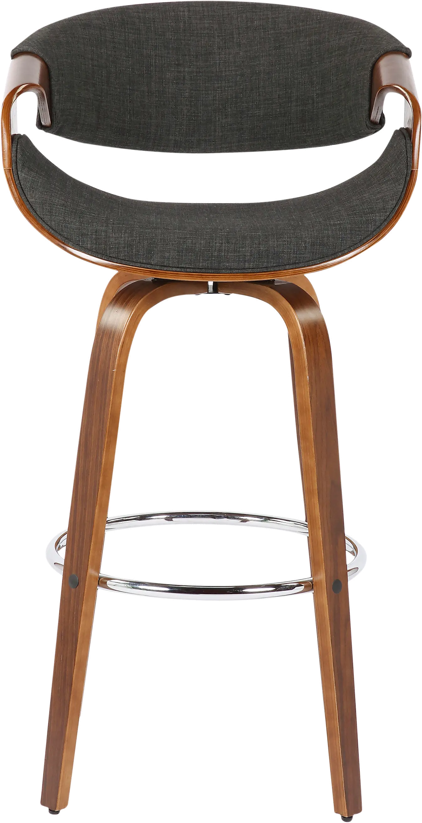 B30-CRVNIR WLCHAR2 Mid Century Charcoal Swivel Bar Stool (Set of 2) - Curvo-2