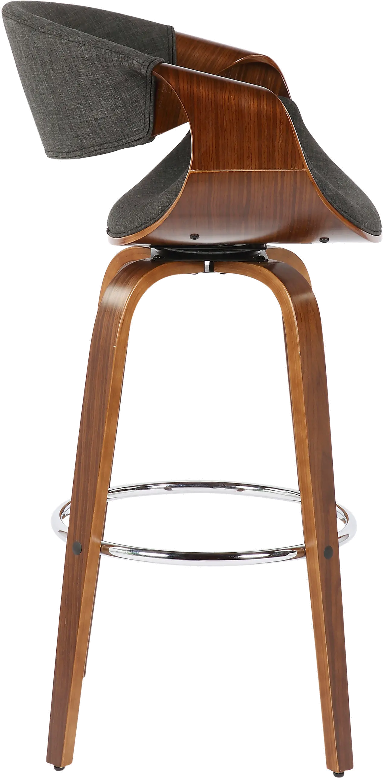 B30-CRVNIR WLCHAR2 Mid Century Charcoal Swivel Bar Stool (Set of 2) - Curvo-3