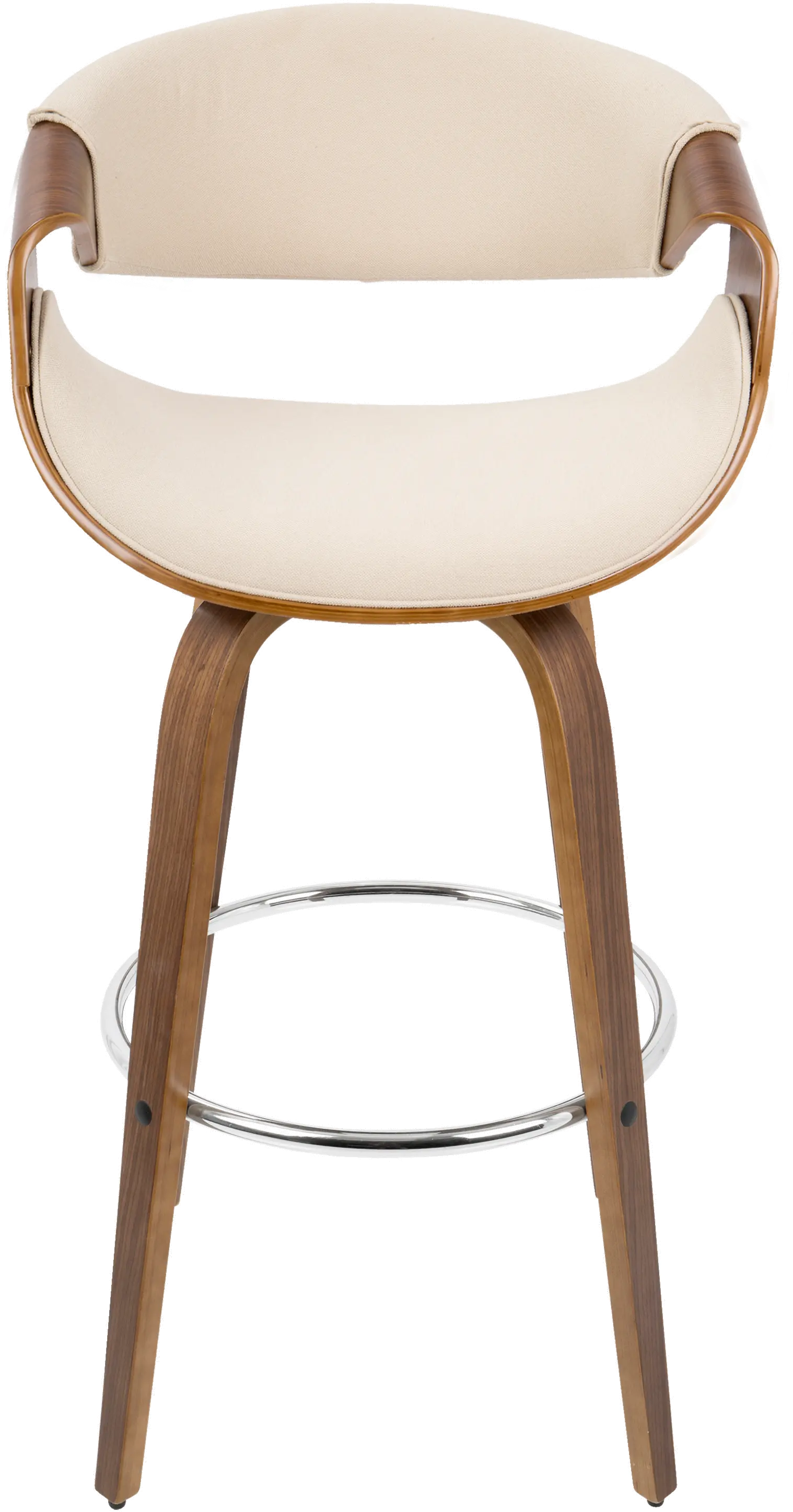 B30-CRVNIR WLCR2 Mid Century Cream Swivel Bar Stool (Set of 2) - Curvo-2