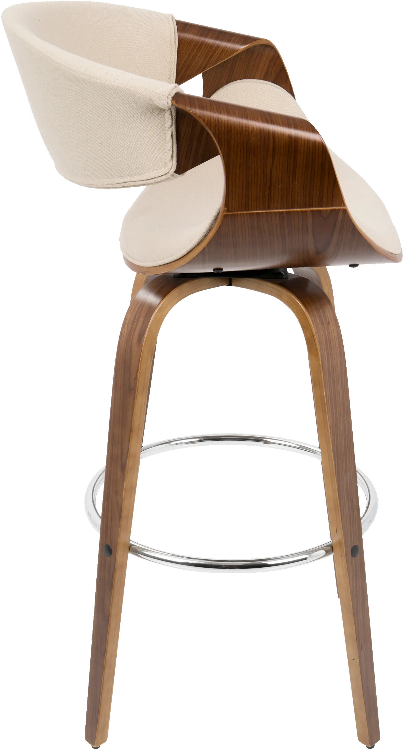 B30-CRVNIR WLCR2 Mid Century Cream Swivel Bar Stool (Set of 2) - Curvo-3