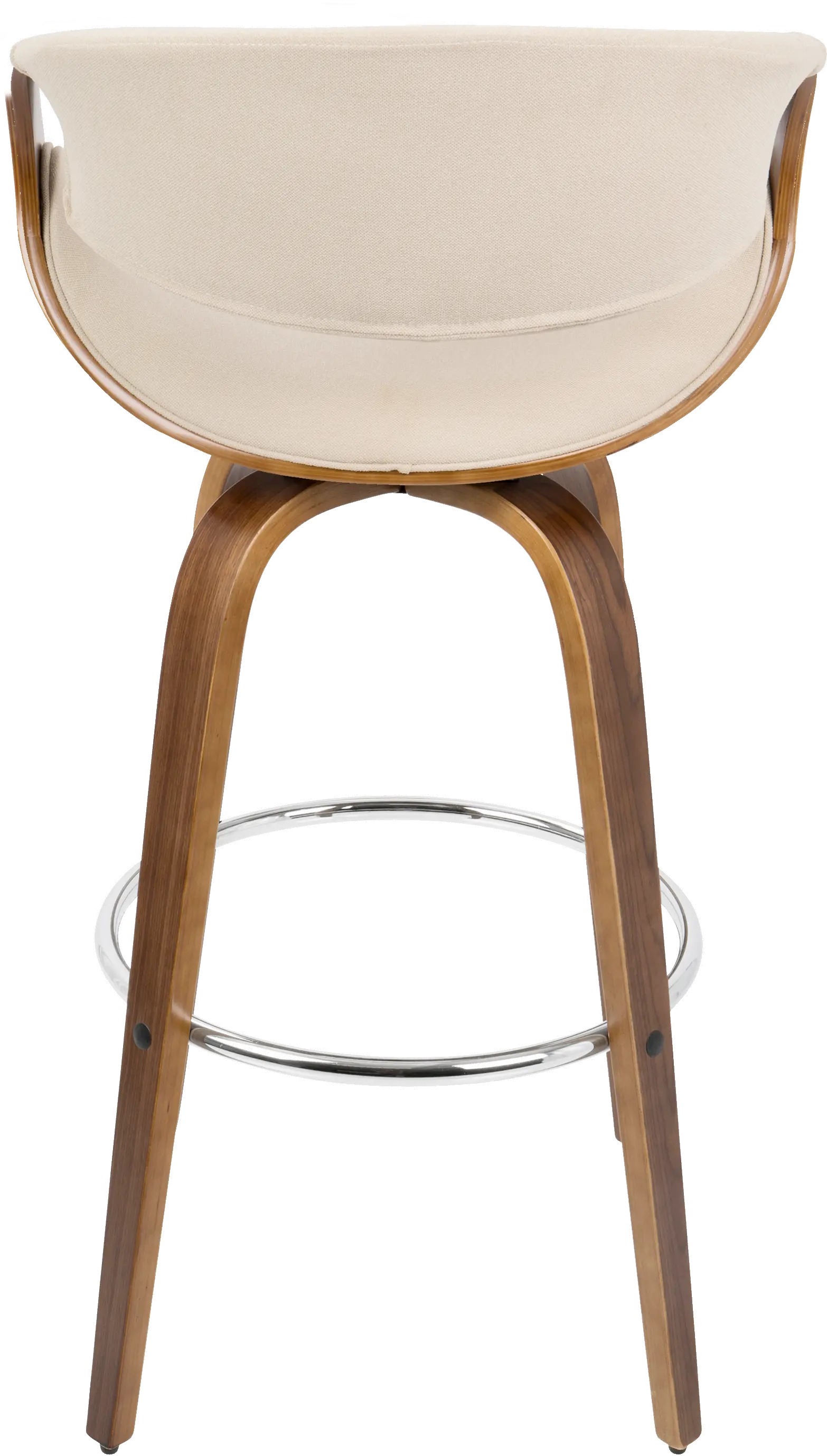 B30-CRVNIR WLCR2 Mid Century Cream Swivel Bar Stool (Set of 2) - Curvo-4